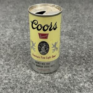 Coors Banquet Vintage ( 7oz ) Pull Tab Beer Can -Empty- Yellow Belly - Original